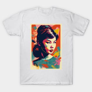 Vintage  woman in pop-art style T-Shirt